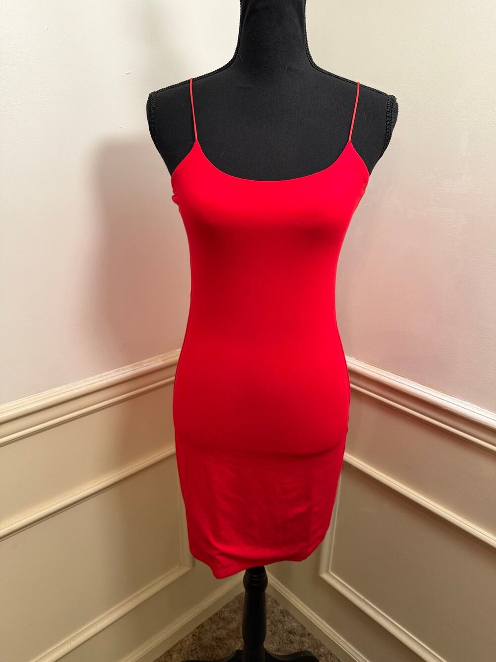 Aritzia Wilfred Free Tiny Dress Bodycon Mini Dress Tomato Red Going Out 90s